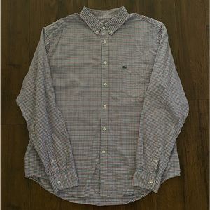 Lacoste button down size xl I’m red white and blue check